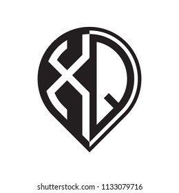 initial letter pin logo black