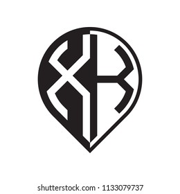 initial letter pin logo black