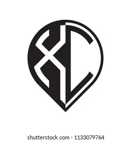 initial letter pin logo black