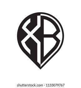 initial letter pin logo black
