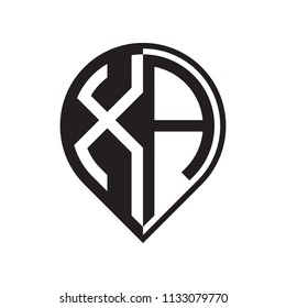 initial letter pin logo black