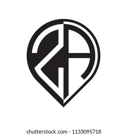initial letter pin logo black