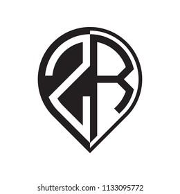 initial letter pin logo black
