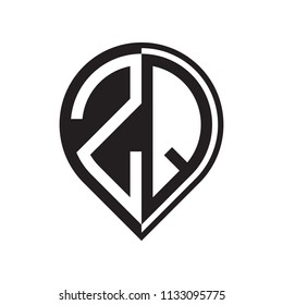 initial letter pin logo black