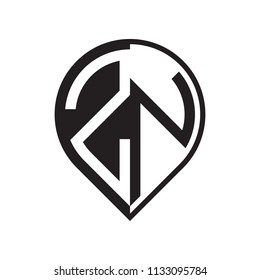 initial letter pin logo black