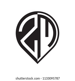 initial letter pin logo black