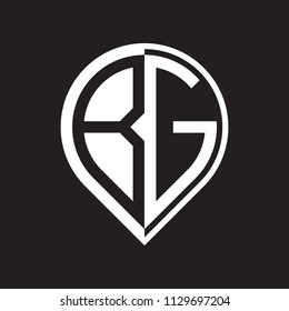 initial letter pin logo white