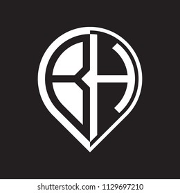initial letter pin logo white