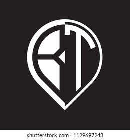 initial letter pin logo white