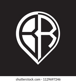 initial letter pin logo white