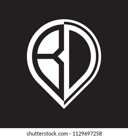 initial letter pin logo white