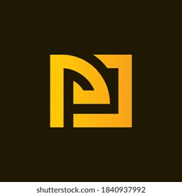 Logo de la letra inicial de PJ o JP, ilustración moderna del logotipo, símbolo de tipografía de lujo