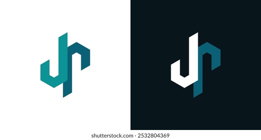 Letra inicial PJ o JP Plantilla de diseño de logotipo. Vector de Premium