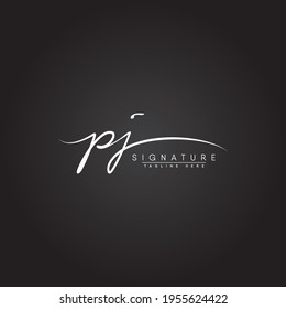 Initial Letter PJ Logo - Hand Drawn Signature Logo