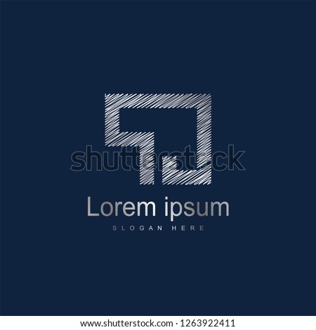 Initial Letter PJ Logo Template Vector Design. Silver letter logo