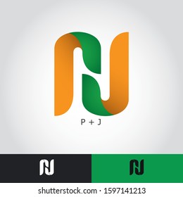 Initial letter PJ ,P & J logo icon design template elements