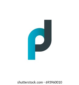 Initial Letter PJ RJ Linked Rounded Design Logo