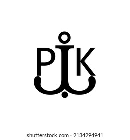 Initial letter PK anchor simple logo.