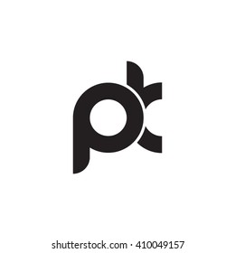 initial letter pk linked round lowercase monogram logo black