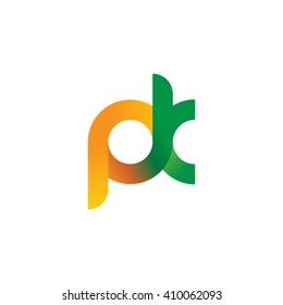 initial letter pk linked round lowercase logo orange green