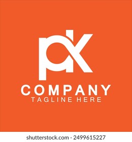 Initial Letter PK Logo Design Vector Template.