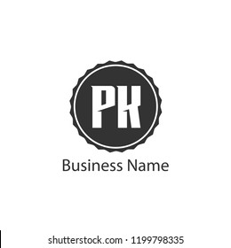 Initial Letter PK Logo Template Design