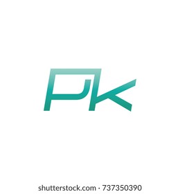 initial letter pk thin logo design