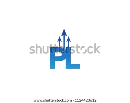 initial letter pl arrow chart finance stock vector royalty free p l chart