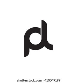 initial letter pl linked round lowercase monogram logo black