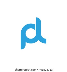 initial letter pl linked round lowercase logo blue