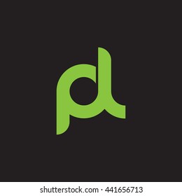 initial letter pl linked round lowercase logo green