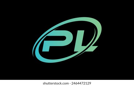 Initial Letter PL Logo. Creative And Modern PL logo Design on black background.