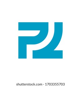 Initial letter PL logo design template elements, square shape typography logo - Vector