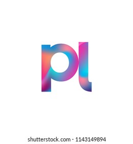 Initial Letter PL Logo Lowercase colorful design, Modern and Simple Logo Design.
