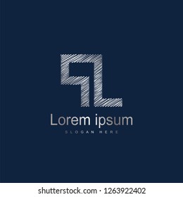 Initial Letter PL Logo Template Vector Design. Silver letter logo