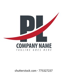 Initial Letter PL Overlapping Logo