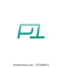 initial letter pl thin logo design
