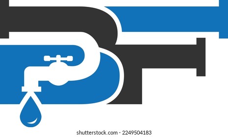 initial letter plumbing logo design