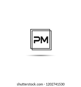 Initial Letter PM Logo Template Design