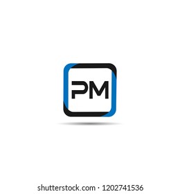 Initial Letter PM Logo Template Design