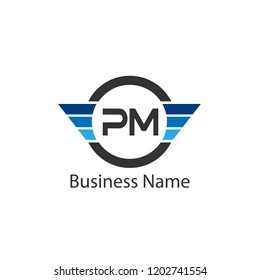 Initial Letter PM Logo Template Design