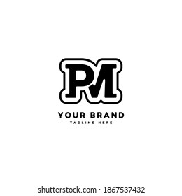 Initial Letter PM logotype company name monogram design for Company and Business logo.