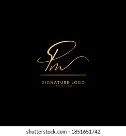 Initial Letter Pm Monogram Signature Logo Stock Vector (Royalty Free ...