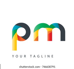 Initial Letter PM Rounded Design Logo