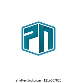 Initial letter PN in cube or hexagon form logo. Real estate, corporate,  consultant, contractor or tech logo. Web logo design