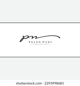 Initial Letter PN Logo - Hand Drawn Signature Style Logo