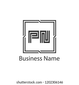 Initial Letter PN Logo Template Design