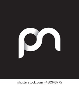 initial letter pn modern linked circle round lowercase logo white black