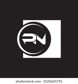 Letra inicial PN, sobreposição do logotipo elegante monograma