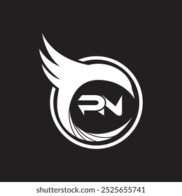 Initial letter PN, overlapping elegant monogram logo